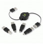  82.0028 CABLE USB CON ADATTATORE INTERCAMBIABILE RETRATTILE EUCABLERU2M