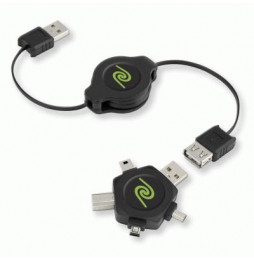  82.0029 KABEL USB CON MULTI ADATTATORE INTERCAMBIABILE RETRATTILE EUCA