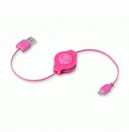  82.0062 CAVO USB 2.0 A MICRO 5-PIN RETRATTILE ROSA RETRAK EUCABLEMICPK 