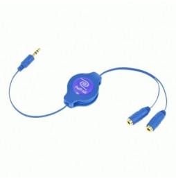  82.0075 CAVO SPLITTER RETTRATTILE PER 2 AURICOLARI EUCABLESPLBU BLU RET