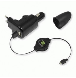  82.0086 ALIMENTATORE USB DA AUTO/CASA 2P RETRAK EUCHG41M5 +CAVO USB-MIC