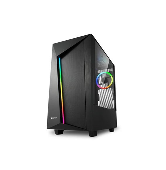  4044951030163 CABINET ATX SHARKOON REV100 RGB BLACK 7SLOT 45,2X21,5X44,4C