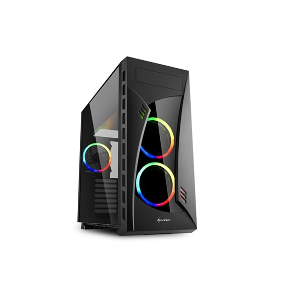  4044951026258 CABINET ATX SHARKOON NIGHT SHARK RGB SCHWARZ 7SLOT 50X21X47,5