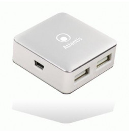  43.8691 HUB MINI USB2.0 4P ATLANTIS P014-UH28 BIANCO/SILVER - EAN 8026