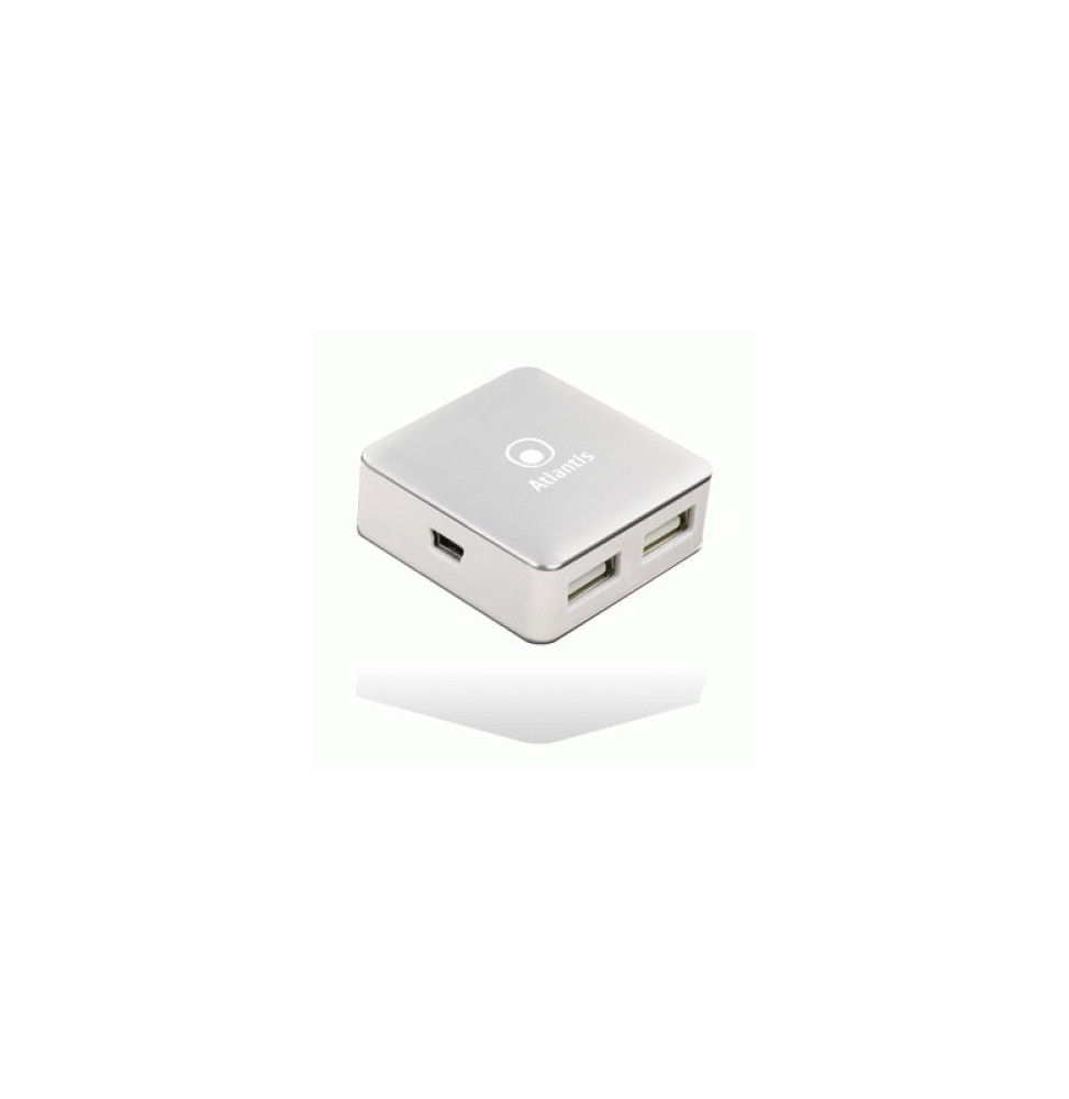  43.8691 HUB MINI USB2.0 4P ATLANTIS P014-UH28 BLANCO/SILVER - EAN 8026