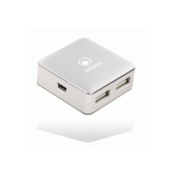  43.8691 HUB MINI USB2.0 4P ATLANTIS P014-UH28 WHITE/SILVER - EAN 8026