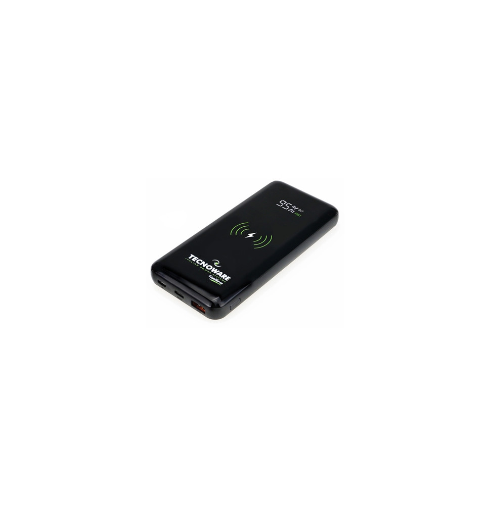  46.1508 POWERBANK TECNOWARE 10.000MAH FPB17608 SCHWARZ INMICROUSB+TYPE-C - 