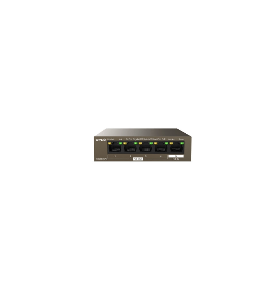  TEG1105PD SWITCH  5P GIGABIT TENDA TEG1105PD DI CUI 4P POE A - GARANZ