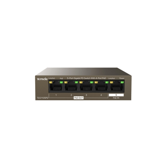  TEG1105PD SWITCH  5P GIGABIT TENDA TEG1105PD DI CUI 4P POE A - GARANZI