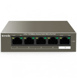  TEF1105P-4-63WV2.0 SWITCH 5P LAN 10/100M TENDA TEF1105P-4-63W DESKTOP  