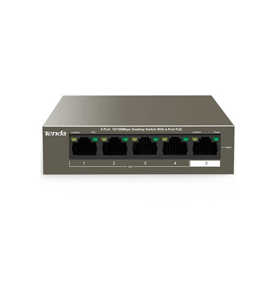  TEF1105P-4-63WV2.0 SWITCH 5P LAN 10/100M TENDA TEF1105P-4-63W DESKTOP