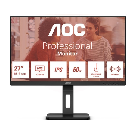 AOC u27e3uf MONITOR AOC LCD IPS 27" WIDE FRAMELESS 4K U27E3UF 4MS MM U