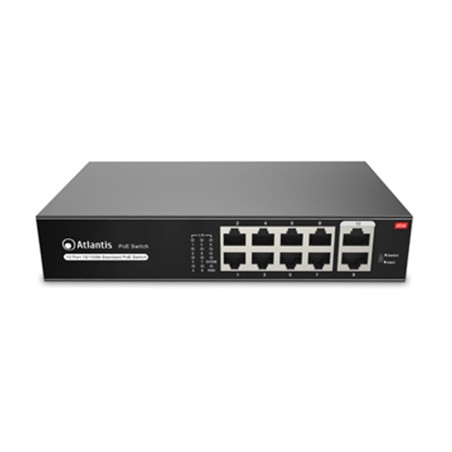  a02_f10p8_120w SWITCH 10P LAN 10/100M ATLANTIS A02-F10P8-120W DI CUI 