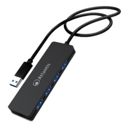  p014_uh340 HUB USB3.0 4P ATLANTIS P014-UH340 MINI NERO CAVO 1MT - EAN