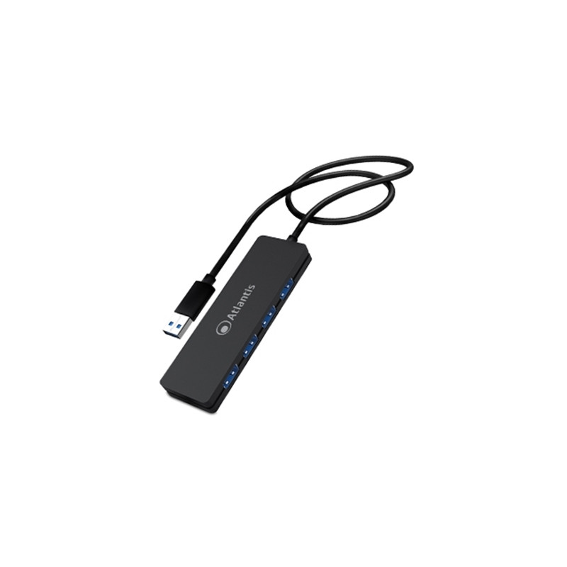  p014_uh340 HUB USB3.0 4P ATLANTIS P014-UH340 MINI NERO CAVO 1MT - EAN