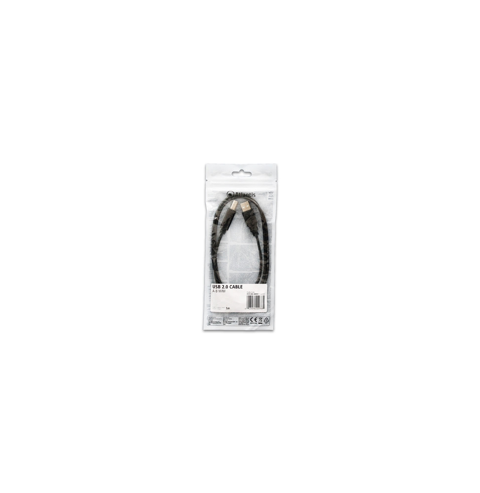  P019-UB2-ABMM-1 KABEL USB2.0 A-B M/M 1MT  ATLANTIS P019-UB2-A