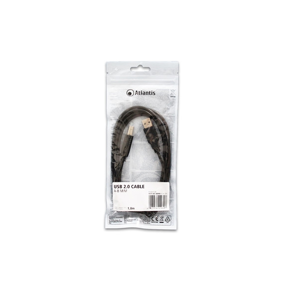  P019-UB2-ABMM-2 KABEL USB2.0 A-B M/M 1.8MT  ATLANTIS P019-