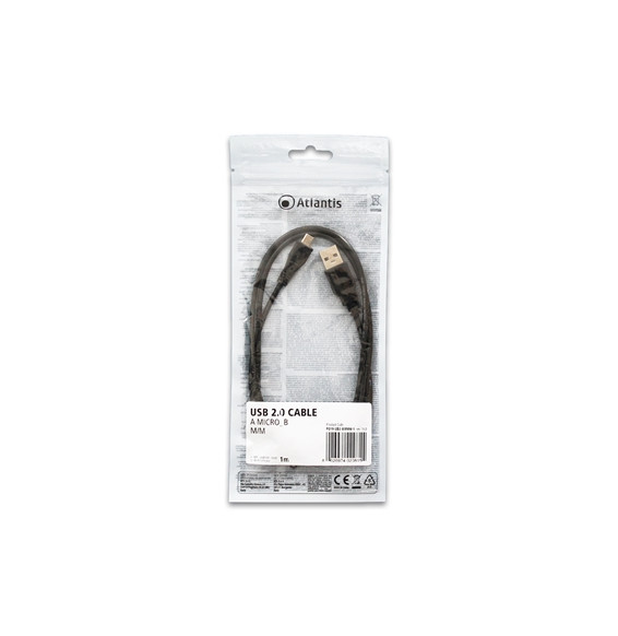  P019-UB2-AMMM-1 KABEL USB2.0 A-MICRO B M/M 1MT  ATLANTIS P019-UB2-A