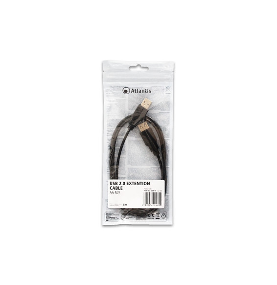  P019-UB2-AAMF-1 CABLE PROLUNGA USB2.0 AA M/F 1MT  ATLANTIS P019-UB2-A