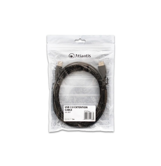  P019-UB2-AAMF-3 CABLE PROLUNGA USB2.0 AA M/F 3MT  ATLANTIS P019-UB2-A