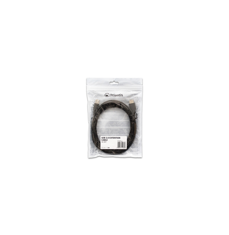  P019-UB2-AAMF-5 CABLE PROLUNGA USB2.0 AA M/F 5MT  ATLANTIS P019-UB2-A