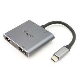 pEQUIP/p 133484 ADATTATORE DOPPIO HDMI USC-C 4 IN 1 EQUIP 133484 SUPP.RI