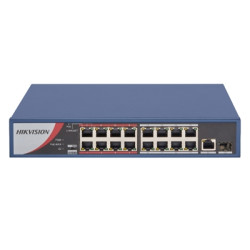  301801296 SWITCH 16P LAN 10/100M HIKVISION DS-3E0318P-E/M(B) 16P POE