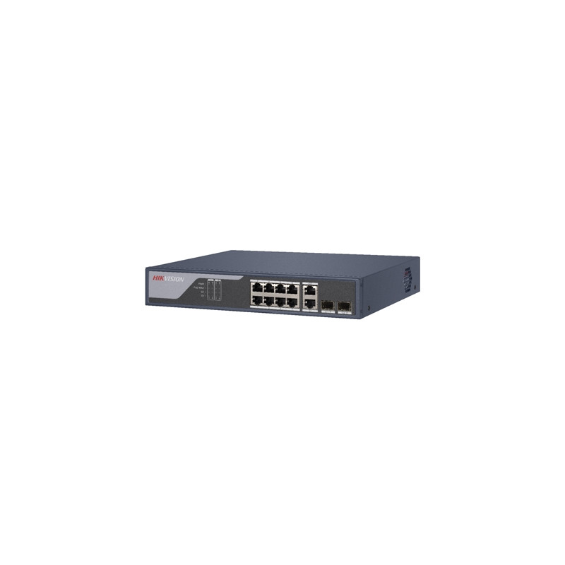  301802218 SWITCH 8P LAN 10/100M RJ45 POE + 2P GIGABIT COMBO HIKVISION D