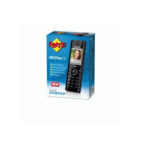  52.4101 PHONE WIRELESS VOIP AVM FRITZ FON C5 BLACK-1XLINEA TOTALE 