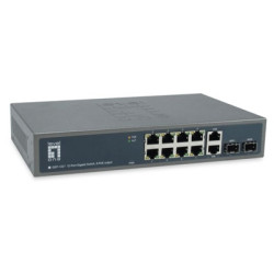  gep_12214015867227978 SWITCH 12P GIGABIT LEVELONE GEP-1221 CON 8P GIGA