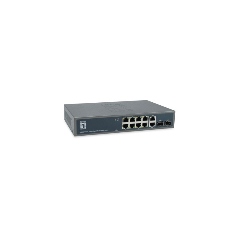  gep_12214015867227978 SWITCH 12P GIGABIT LEVELONE GEP-1221 CON 8P GIGA