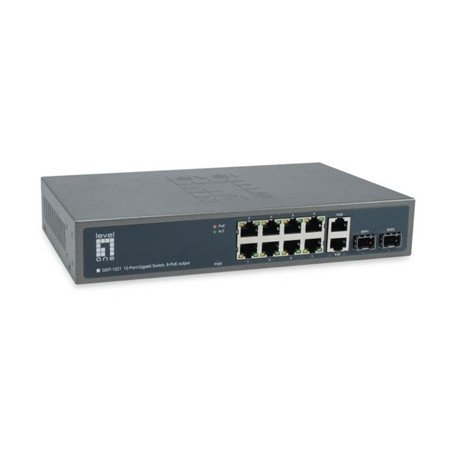  gep_12214015867227978 SWITCH 12P GIGABIT LEVELONE GEP-1221 CON 8P GIGA