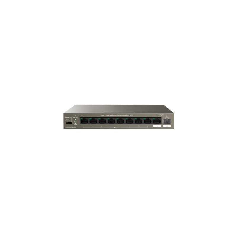 pTENDA/p teg1110pf_8_102w SWITCH 9P GE LAN +1P SFP TENDA TEG1110PF-8-10