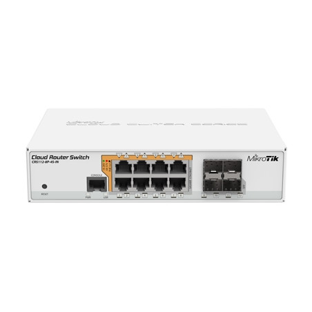  crs112_8p_4s_in SWITCH MIKROTIK CRS112-8P-4S-IN 8P. GIG POE 24V 4P. SFP