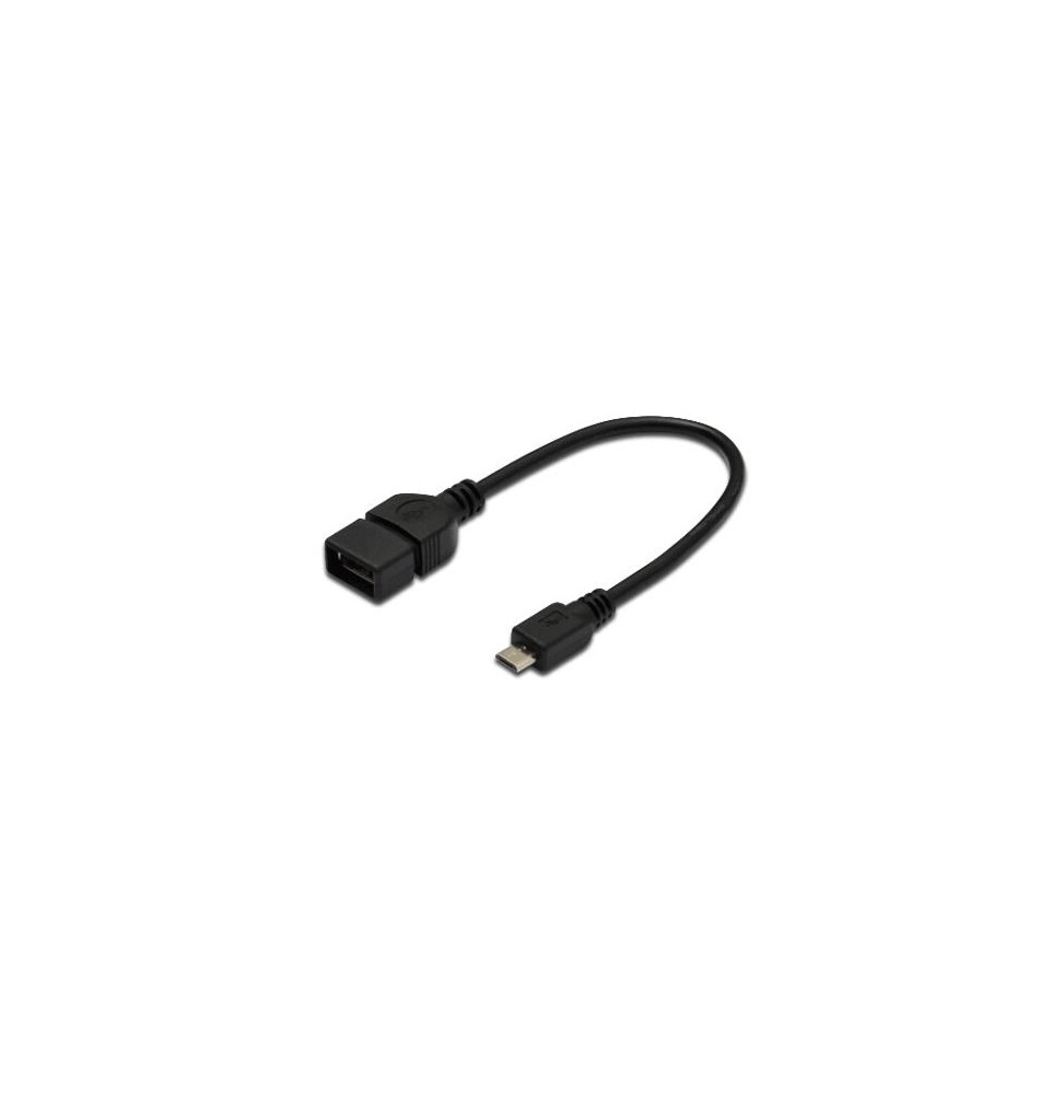  AK300309002S KABEL ADATTATORE OTG USB2.0 MICRO-B/A M/F 20CM DIGITU