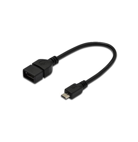  AK300309002S KABEL ADATTATORE OTG USB2.0 MICRO-B/A M/F 20CM DIGITU