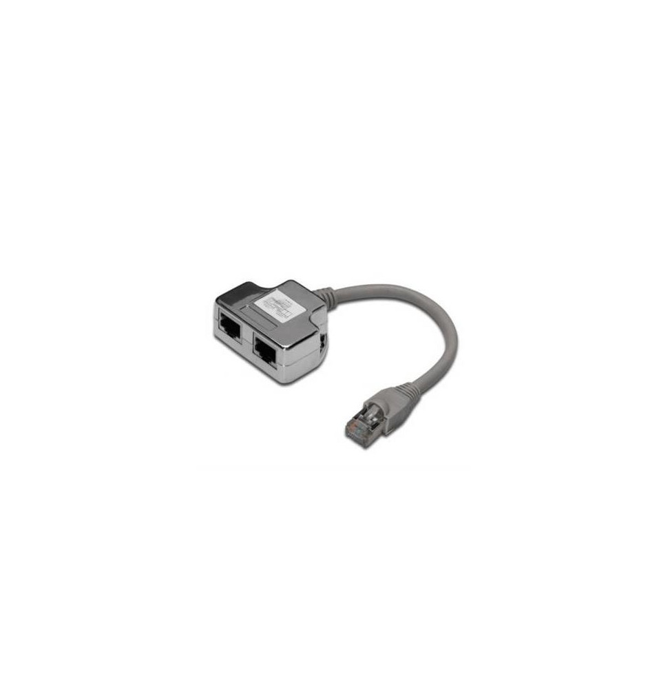  08260 SDOPPIATORE SCHERMATO PER CAT.5E DIGITUS 08260 PER 2 LINEE RJ45 - 