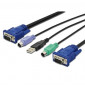  DS19233 CABLE TRIPLO PER CONSOLE CON SWITCH KVM PER SERVER USB/PS2 5MT D