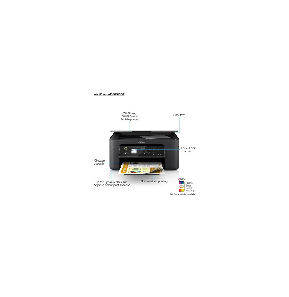  12.693 IMPRESORA EPSON MFC INK WORKFORCE WF-2840DWF C11CG30406 A4 4IN1 3