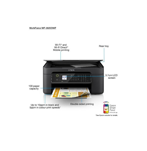  12.693 IMPRESORA EPSON MFC INK WORKFORCE WF-2840DWF C11CG30406 A4 4IN1 3