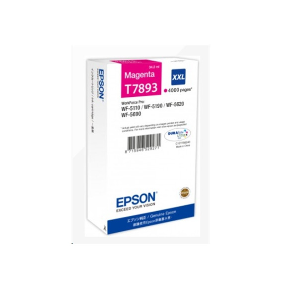  63.071 CARTUCCIA EPSON T7893 XXL C13T789340 MAGENTA 4.000PG X WORKFORCE 