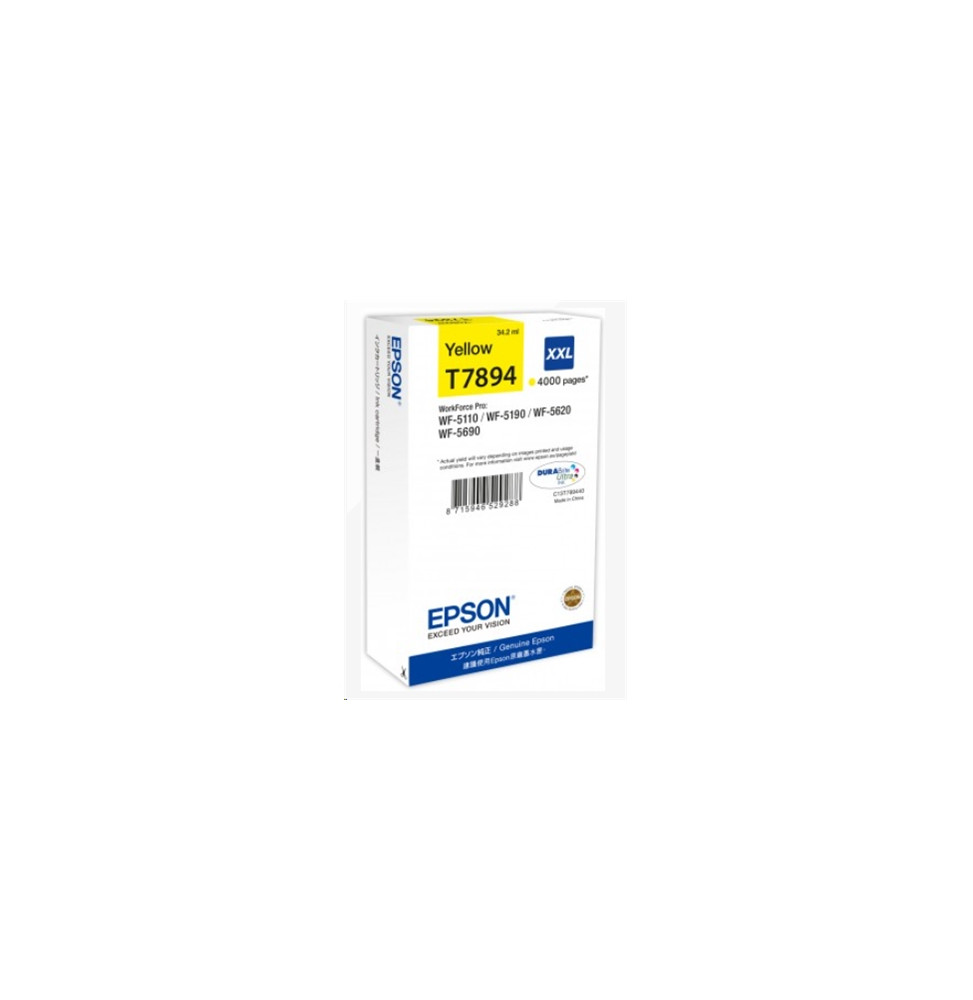  63.072 CARTUCCIA EPSON T7894 XXL C13T789440 GELB 4.000PG X WORKFORCE P