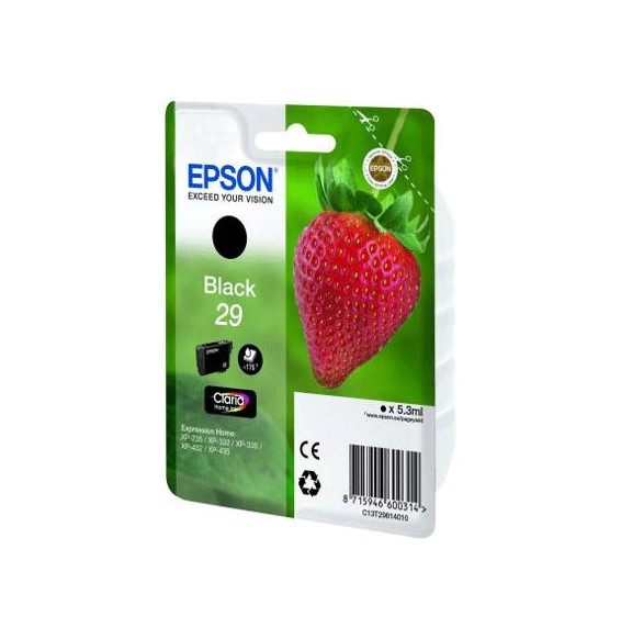  63.088 CARTUCCIA EPSON 29 "FRAGOLA" C13T29814010/12 NERO X XP-235/XP-332