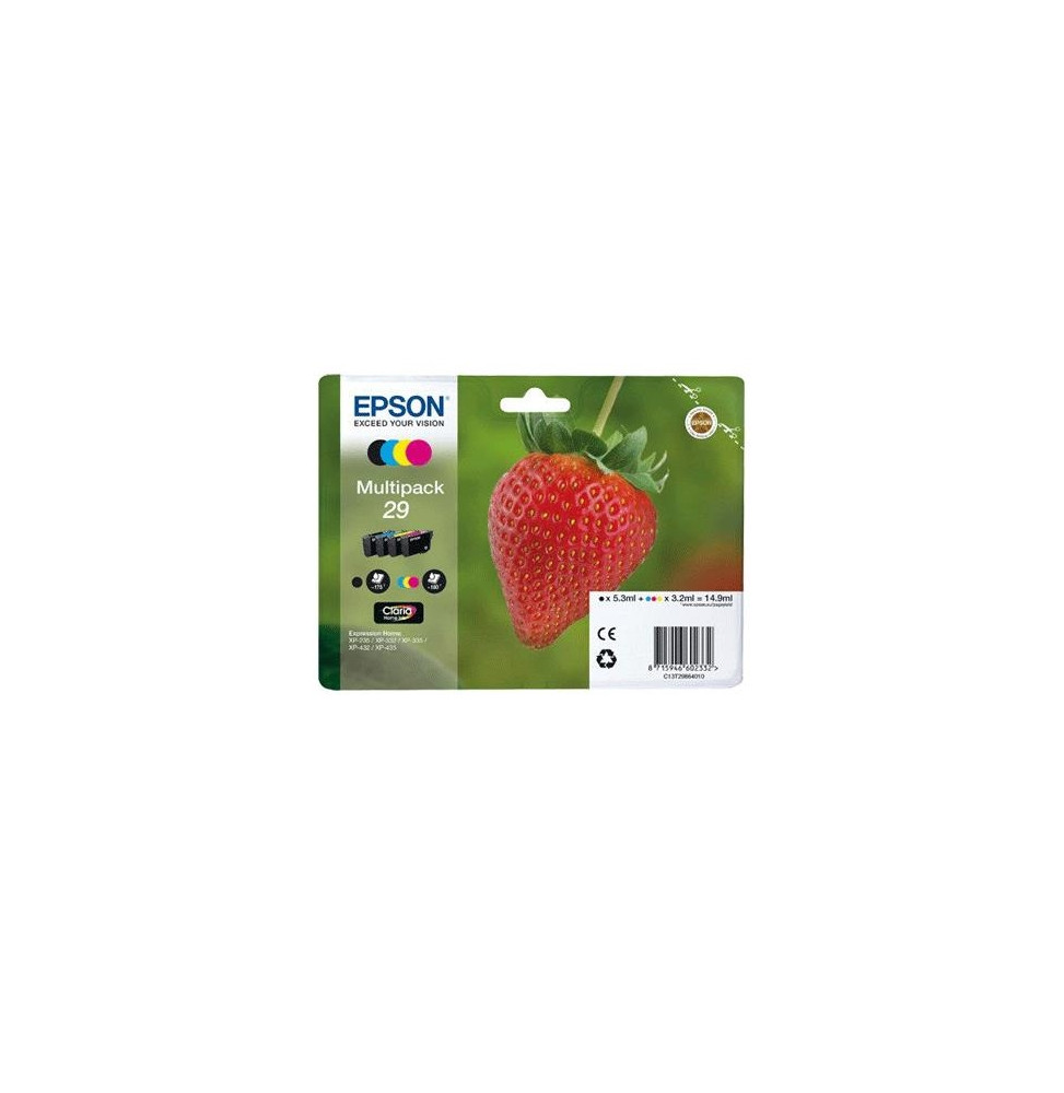  63.094 MULTIPACK EPSON 29 "FRAGOLA" C13T29864010/12 4 FARBEN X XP-235/XP