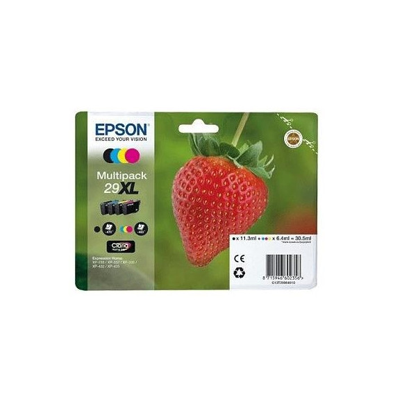  63.099 MULTIPACK EPSON 29XL "FRAGOLA" C13T29964010/12 4 COLORS X XP-235/