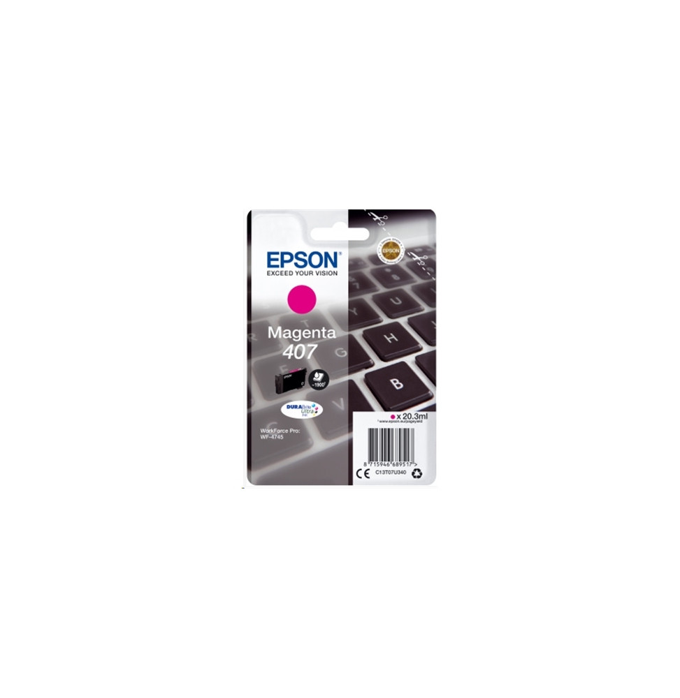  63.213 CARTUCCIA EPSON 407 "TASTIERA" C13T07U340 MAGENTA X WF-4745DTWF 1