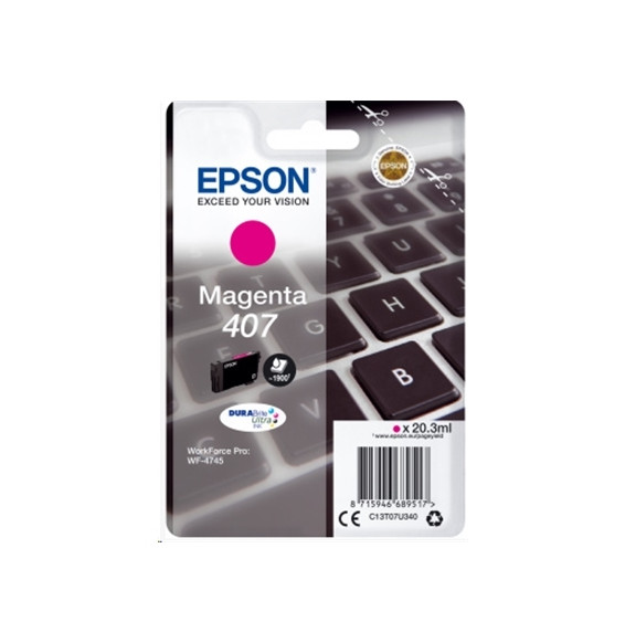  63.213 CARTUCCIA EPSON 407 "KEYBOARD" C13T07U340 MAGENTA X WF-4745DTWF 1