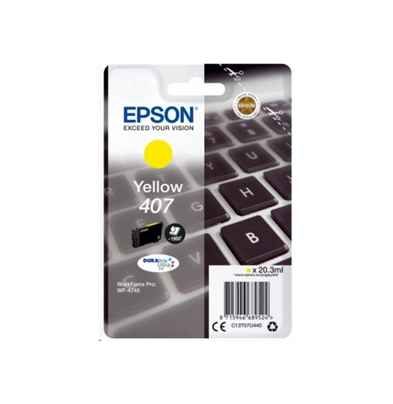  63.214 CARTUCCIA EPSON 407 "KEYBOARD" C13T07U440 YELLOW X WF-4745DTWF 1.