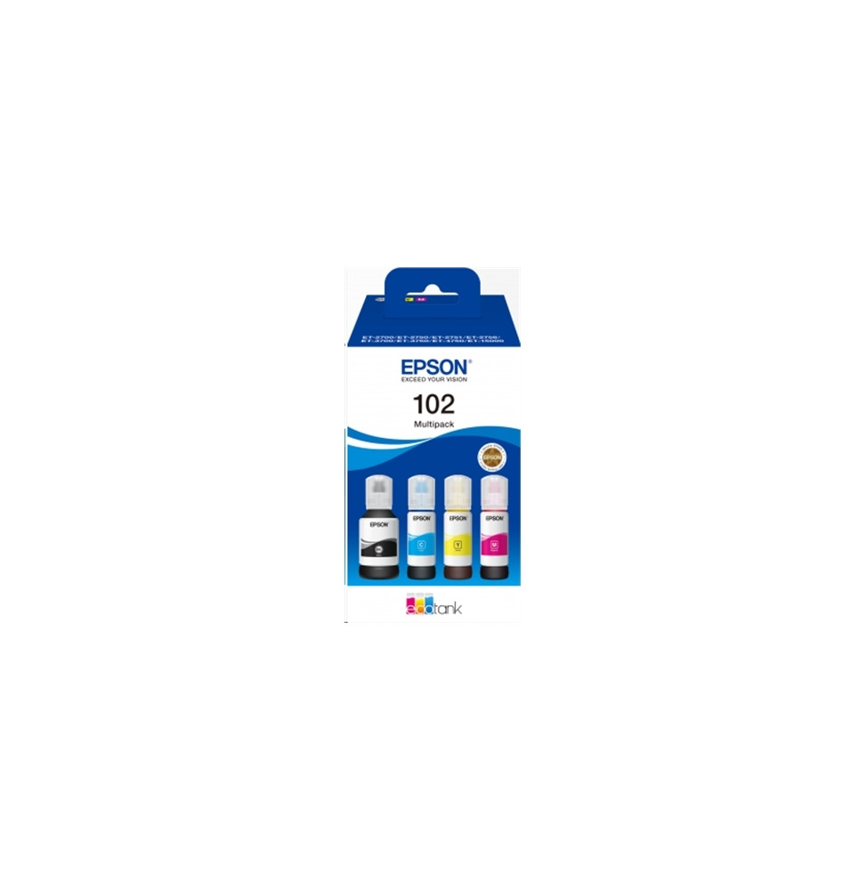  63.561 MULTIPACK EPSON FLACONI 102 C13T03R640 4COULEURS PER ECOTANK ET-270