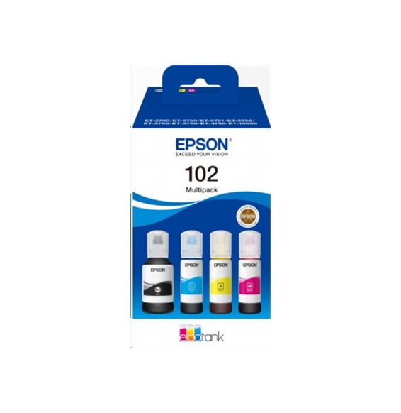  63.561 MULTIPACK EPSON FLACONI 102 C13T03R640 4COULEURS PER ECOTANK ET-270